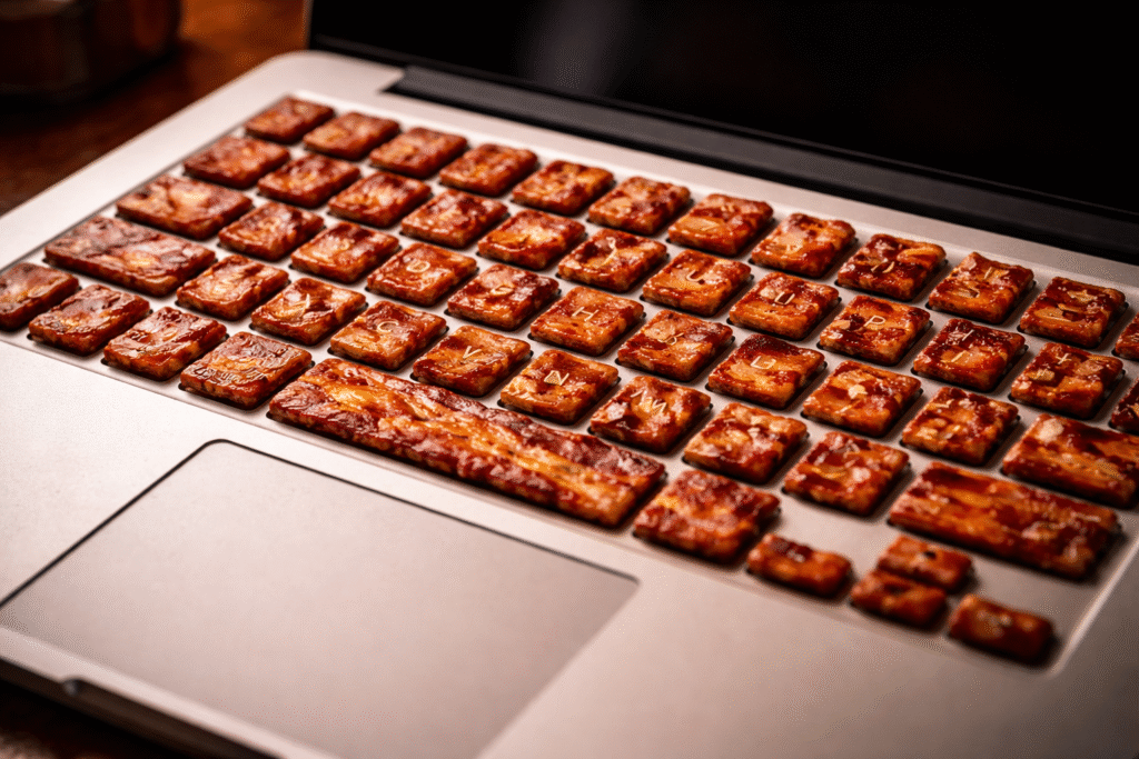 bacon laptop keyboard