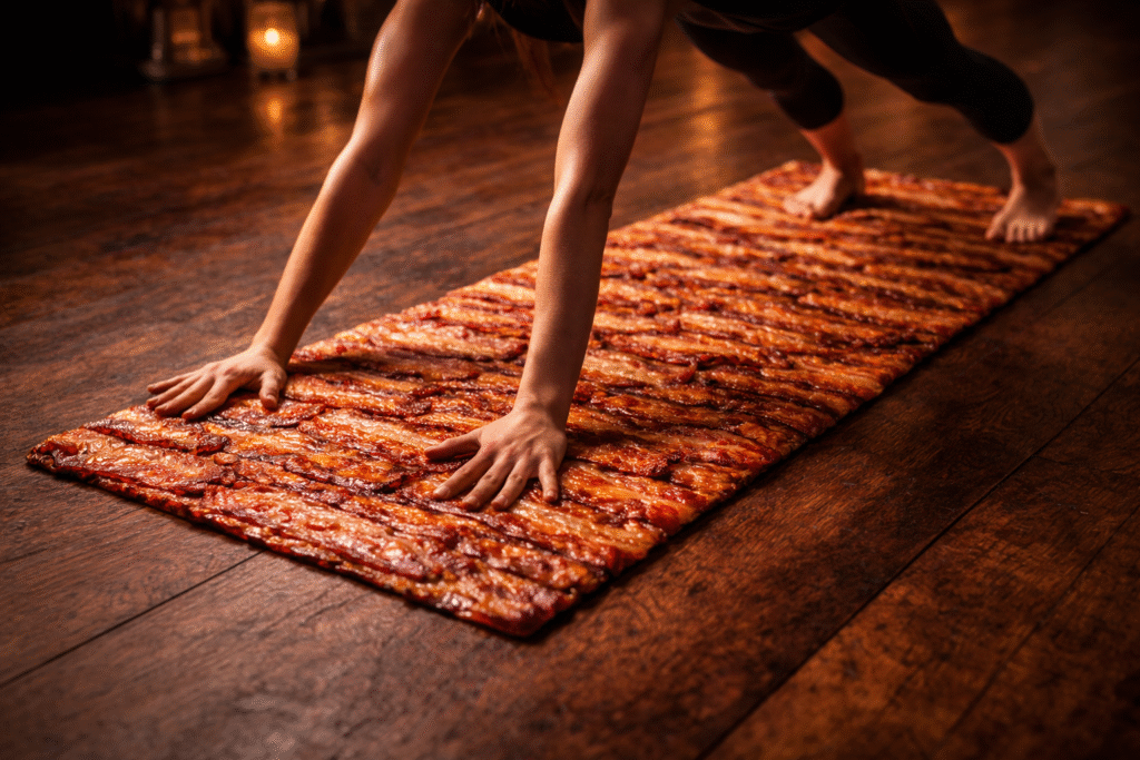 bacon yoga mat